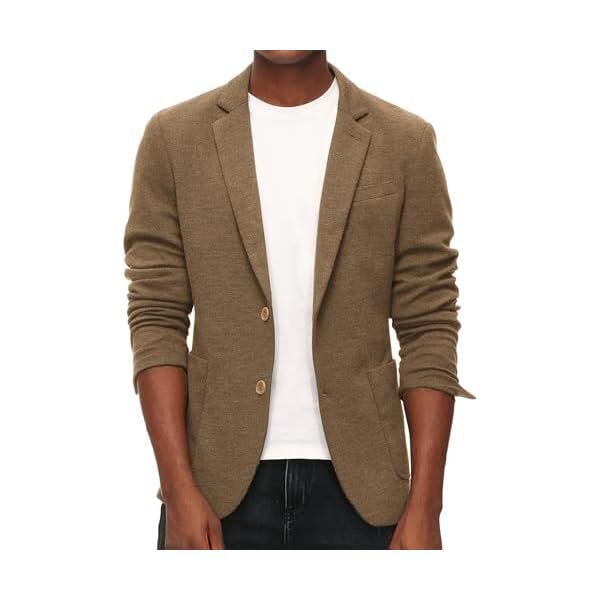 Men's Casual Knit Blazer Suit Jackets Two Button Lightweight Unlined Sport Coat