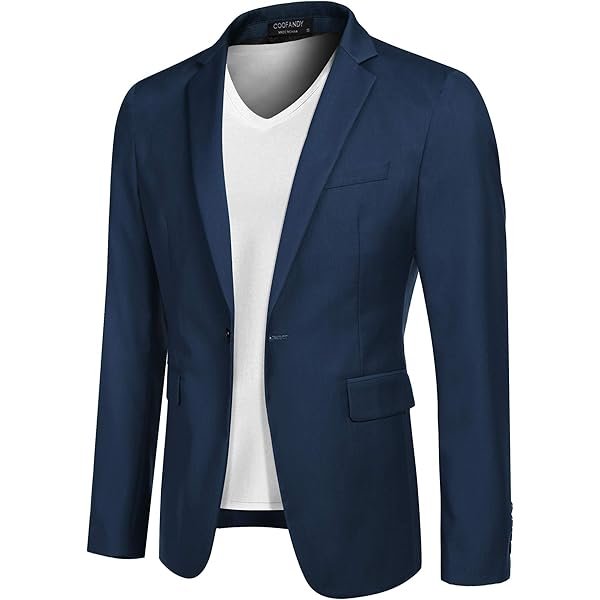 Mens Sport Coat Casual Blazer One Button Business Suit Jacket